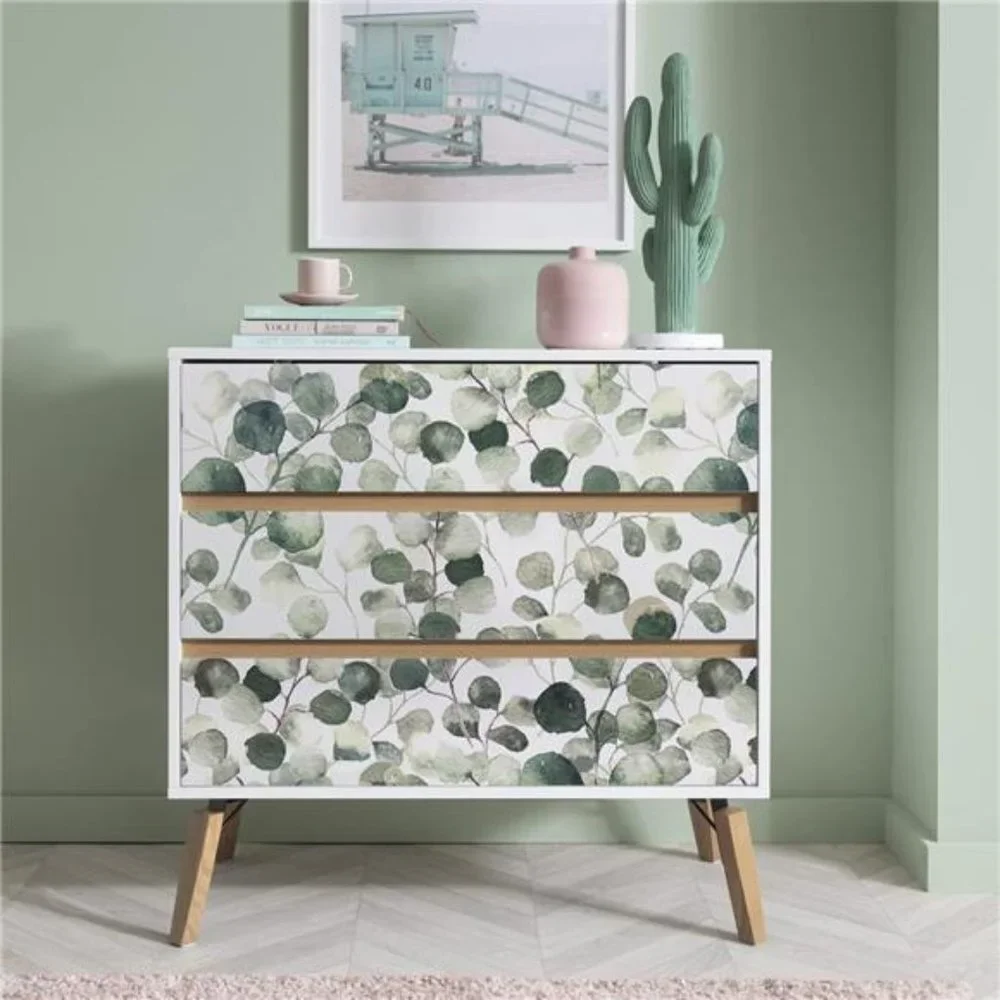 Peel and Stick Wallpaper Floral Contact Paper 17.7'' x 196.8inch Eucalyptus Leaf